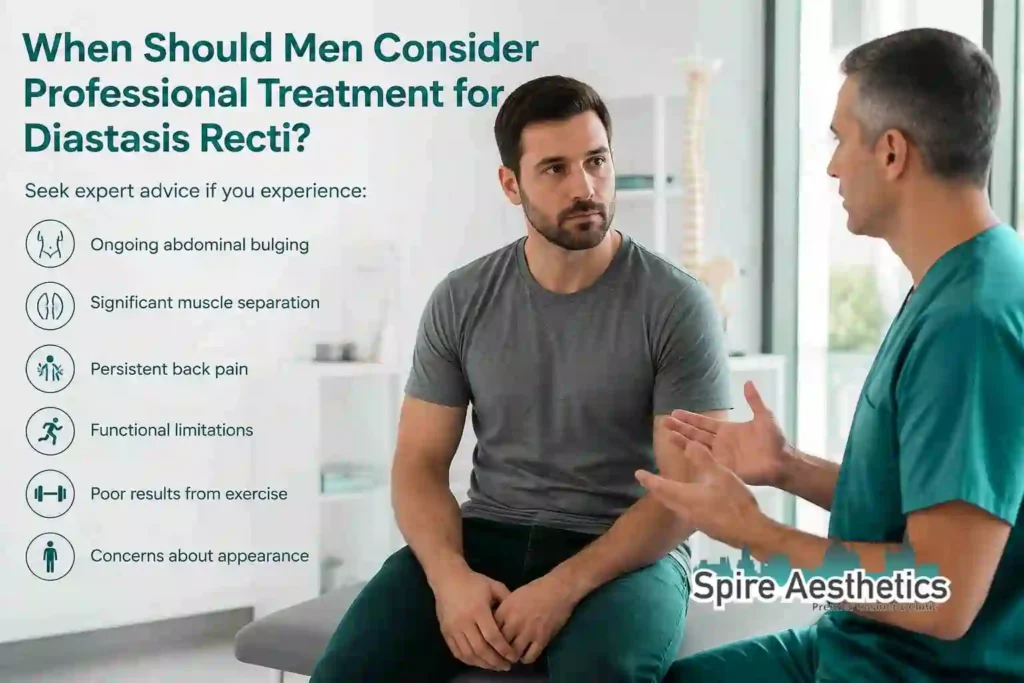When Should Men Consider Professional Treatment for Diastasis Recti Bradford?